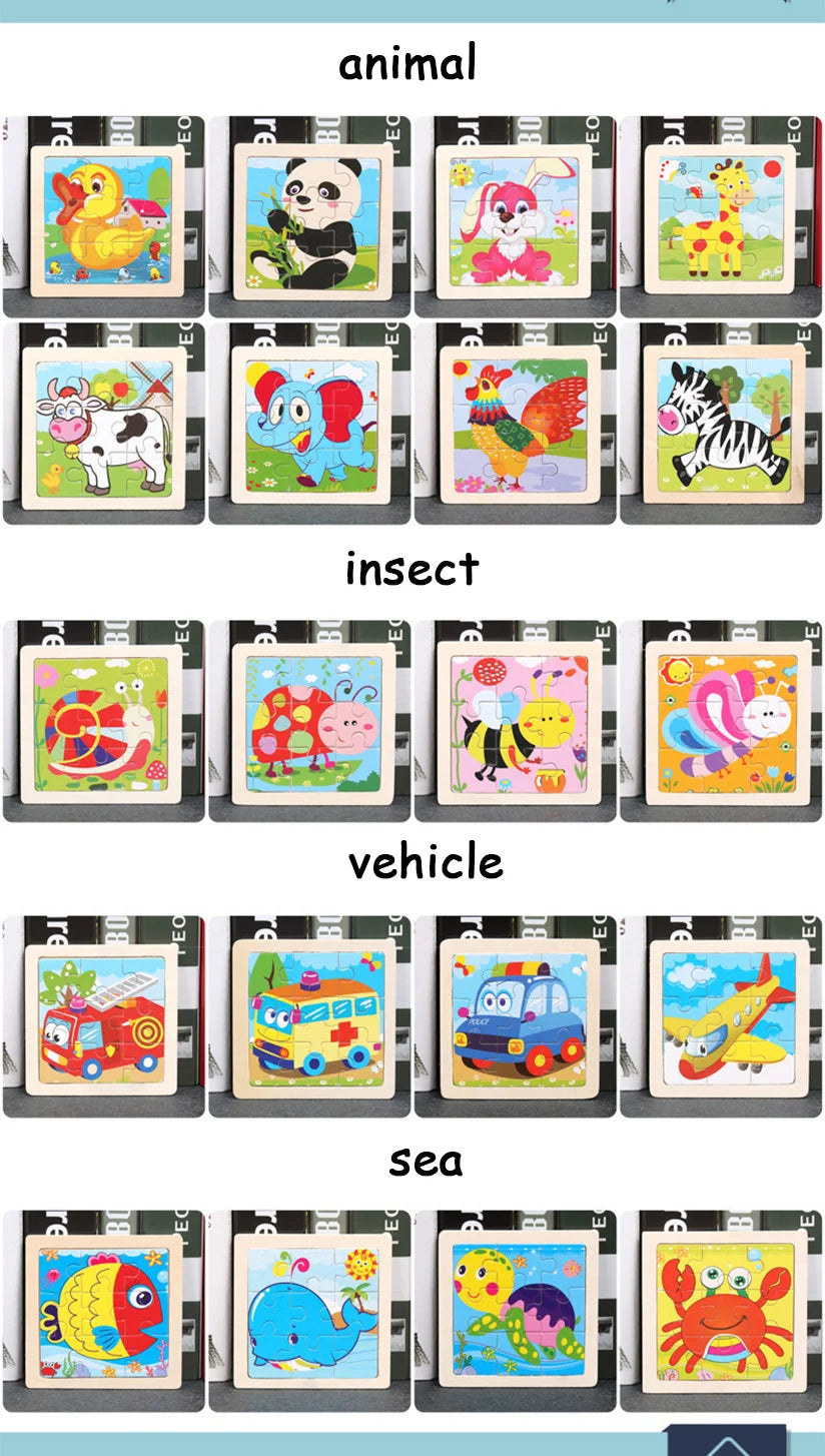 puzzle 3d -BABYPUZZ- TM Puzzle 3D en Bois de Dessin animé Bébé