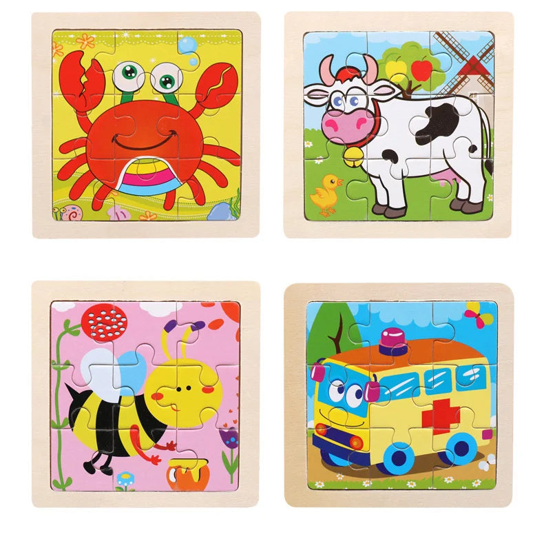 puzzle 3d -BABYPUZZ- TM Puzzle 3D en Bois de Dessin animé Bébé