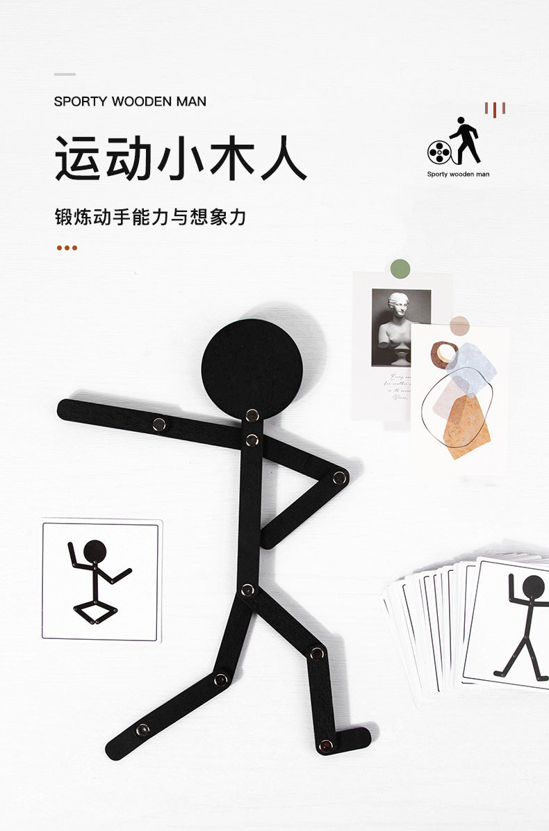 puzzle 3D bois | STIKYMAN - TM Jeux éducatifs de puzzle de Bonhomme en bois