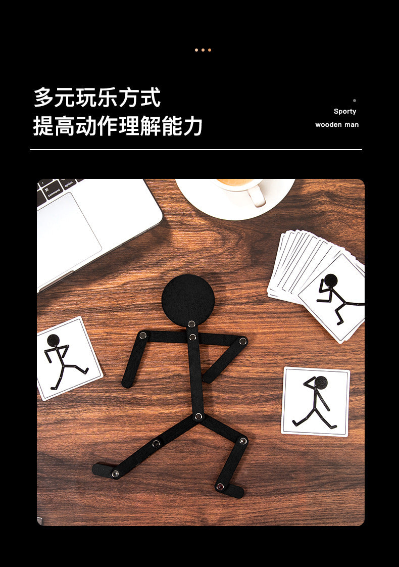 puzzle 3D bois | STIKYMAN - TM Jeux éducatifs de puzzle de Bonhomme en bois