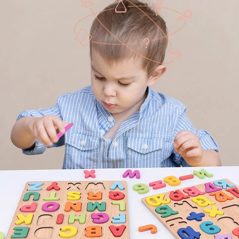 puzzle 3d - ALFAMAT - TM Puzzle Planche en Bois Alphabet, Chiffre en Bois