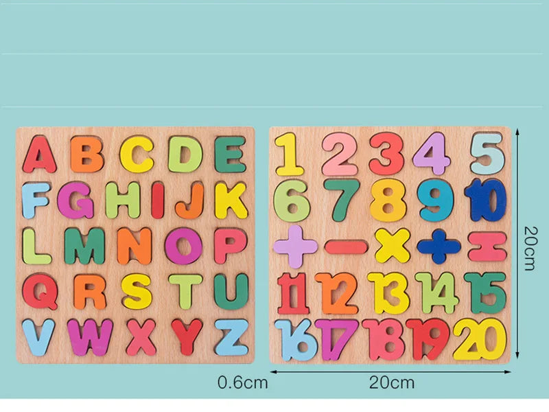 puzzle 3d - ALFAMAT - TM Puzzle Planche en Bois Alphabet, Chiffre en Bois