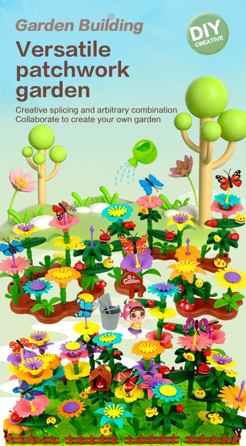 puzzle 3d - GARDEN-TOY - TM Jeux de Construction de Jardin de Fleurs