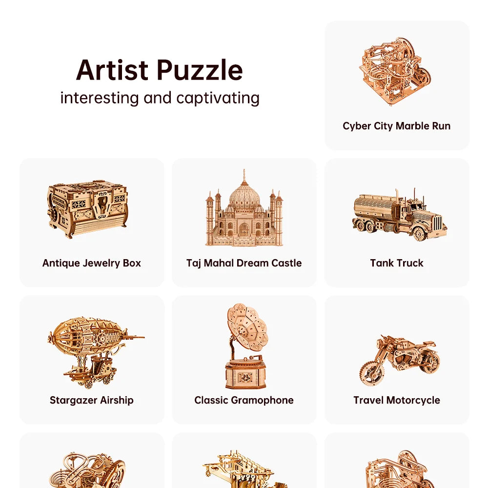 puzzle 3d bois - WOODIBUS - TM Puzzle 3d bois de bus de camping à assemblage manuel
