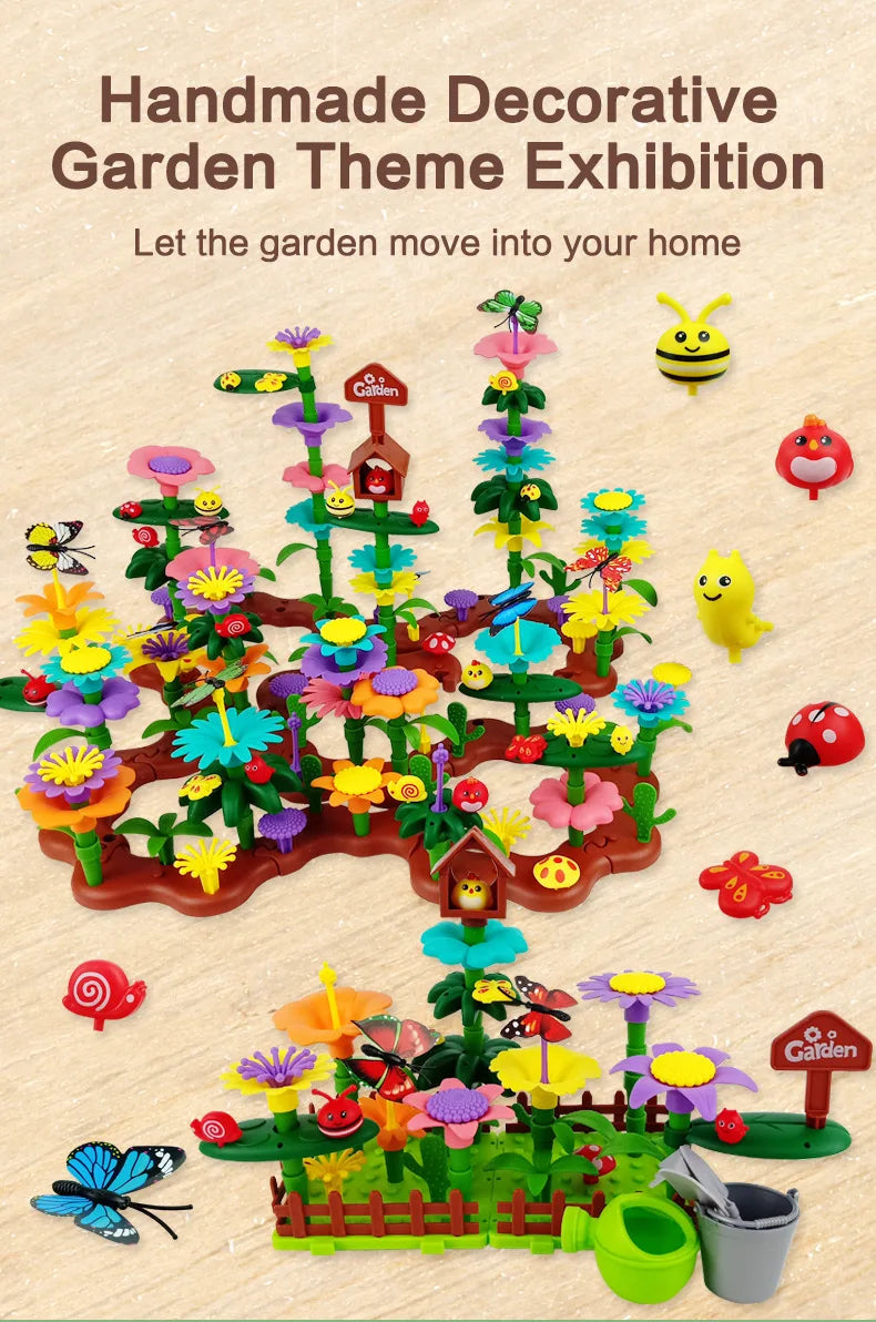 puzzle 3d - GARDEN-TOY - TM Jeux de Construction de Jardin de Fleurs