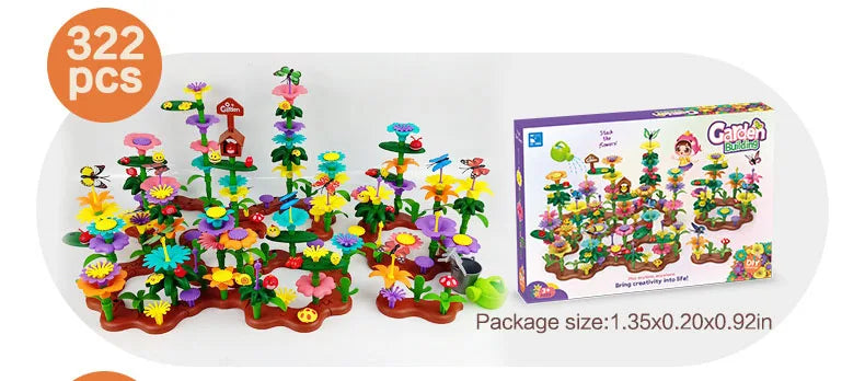 puzzle 3d - GARDEN-TOY - TM Jeux de Construction de Jardin de Fleurs