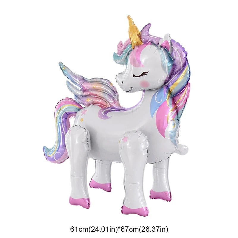 Ballon gonflable de licorne arc-en-ciel
