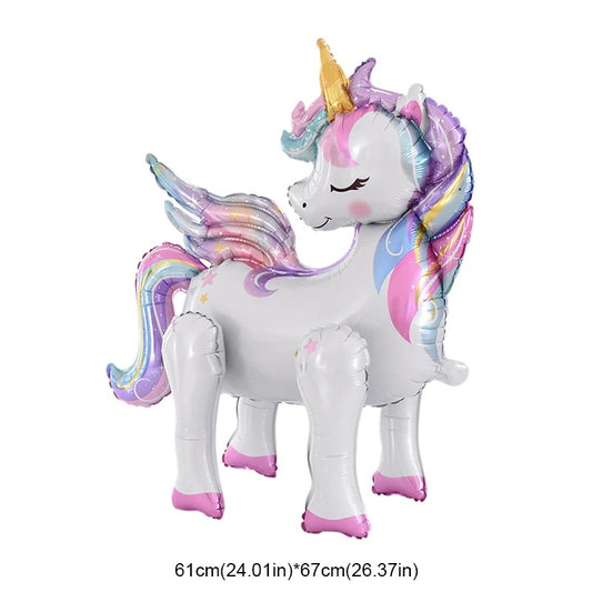 Ballon gonflable de licorne arc-en-ciel