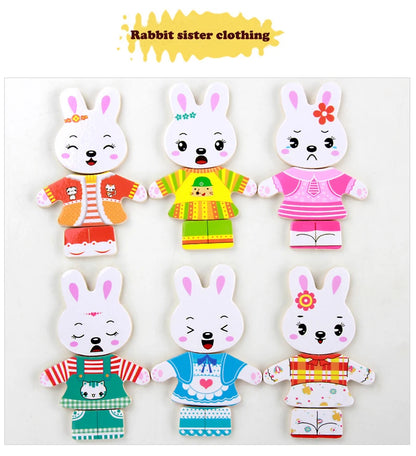 Puzzle 3D en Bois - DRESSY-TOYS- TM Puzzle 3D en Bois D'habillage d'animaux