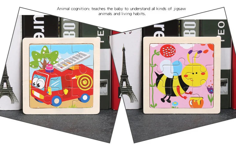 puzzle 3d -BABYPUZZ- TM Puzzle 3D en Bois de Dessin animé Bébé