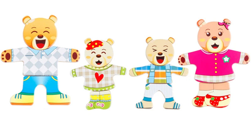 Puzzle 3D en Bois - DRESSY-TOYS- TM Puzzle 3D en Bois D'habillage d'animaux