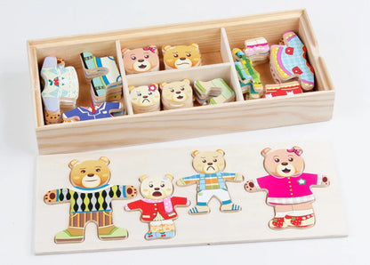 Puzzle 3D en Bois - DRESSY-TOYS- TM Puzzle 3D en Bois D'habillage d'animaux
