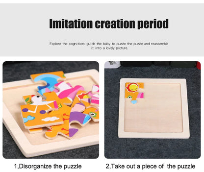 puzzle 3d -BABYPUZZ- TM Puzzle 3D en Bois de Dessin animé Bébé