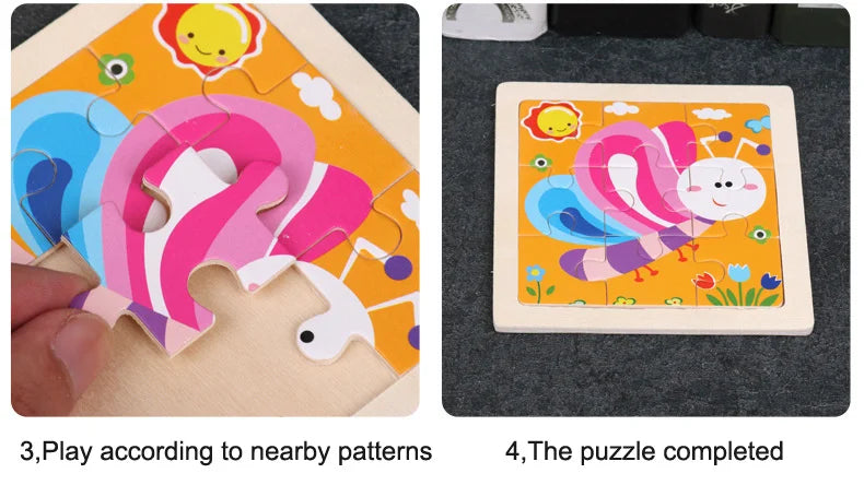 puzzle 3d -BABYPUZZ- TM Puzzle 3D en Bois de Dessin animé Bébé