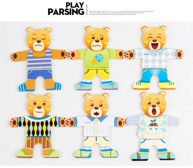 Puzzle 3D en Bois - DRESSY-TOYS- TM Puzzle 3D en Bois D'habillage d'animaux