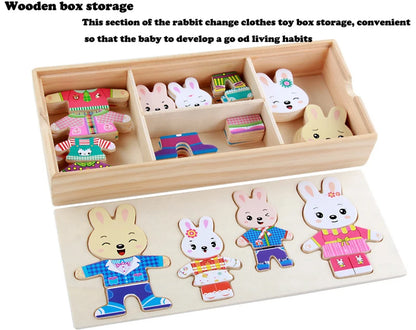 Puzzle 3D en Bois - DRESSY-TOYS- TM Puzzle 3D en Bois D'habillage d'animaux