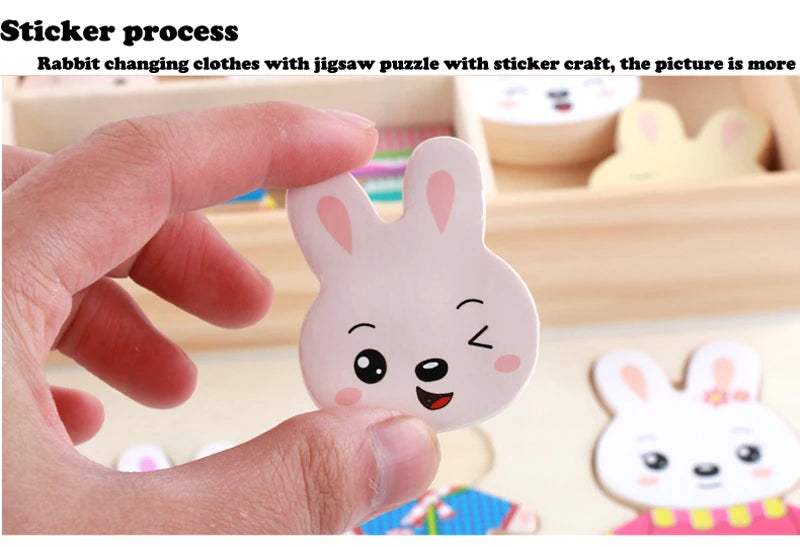 Puzzle 3D en Bois - DRESSY-TOYS- TM Puzzle 3D en Bois D'habillage d'animaux