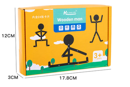 puzzle 3D bois | STIKYMAN - TM Jeux éducatifs de puzzle de Bonhomme en bois
