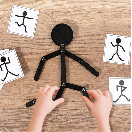 puzzle 3D bois | STIKYMAN - TM Jeux éducatifs de puzzle de Bonhomme en bois