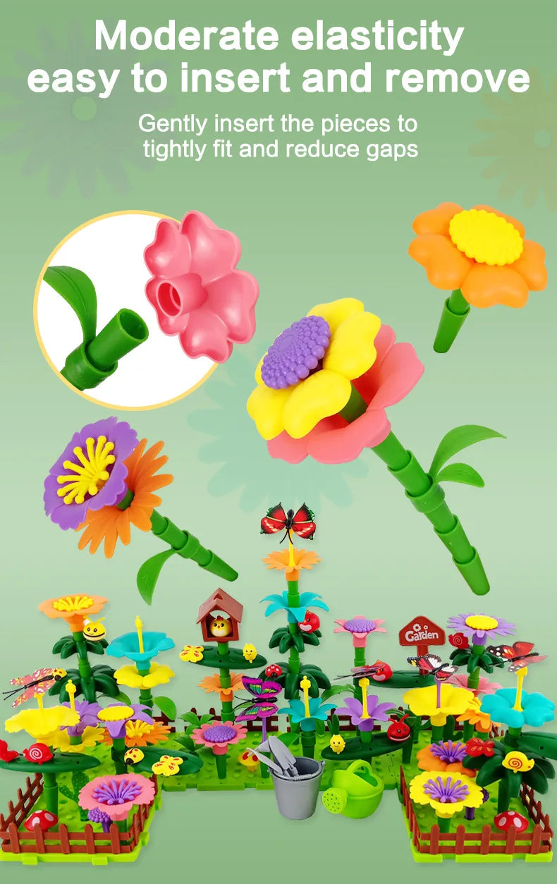 puzzle 3d - GARDEN-TOY - TM Jeux de Construction de Jardin de Fleurs