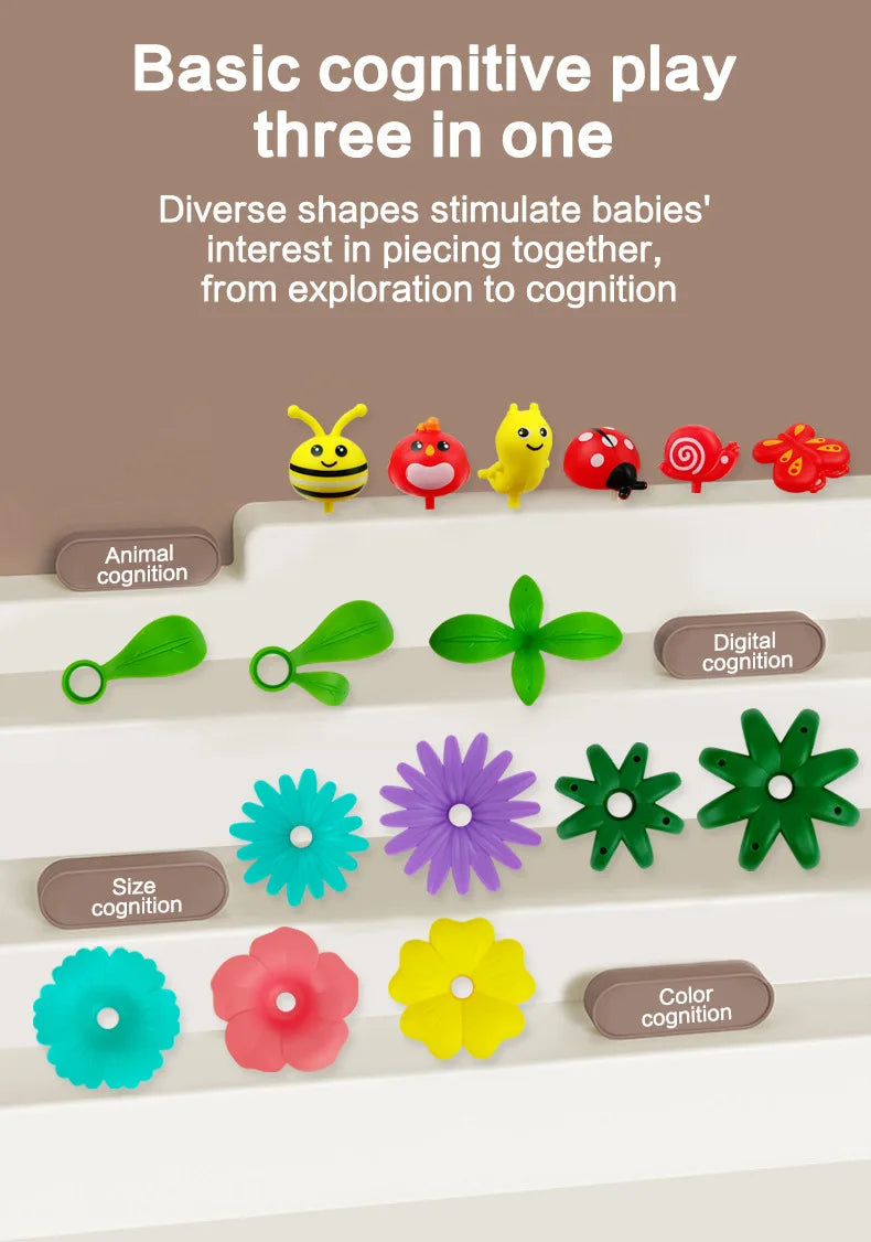 puzzle 3d - GARDEN-TOY - TM Jeux de Construction de Jardin de Fleurs