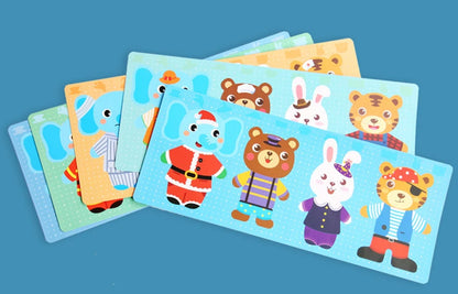 Puzzle 3D en Bois - DRESSY-TOYS- TM Puzzle 3D en Bois D'habillage d'animaux