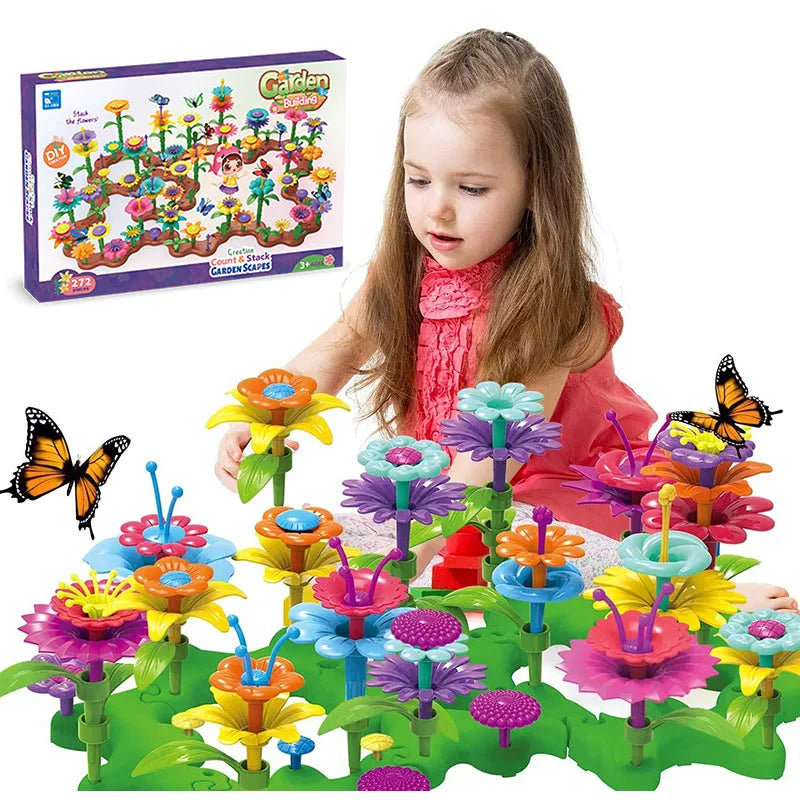 puzzle 3d - GARDEN-TOY - TM Jeux de Construction de Jardin de Fleurs
