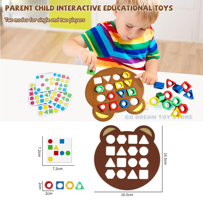 puzzle 3d bois - GEOM - TM Puzzle 3D de Forme Géométrique pour Enfant