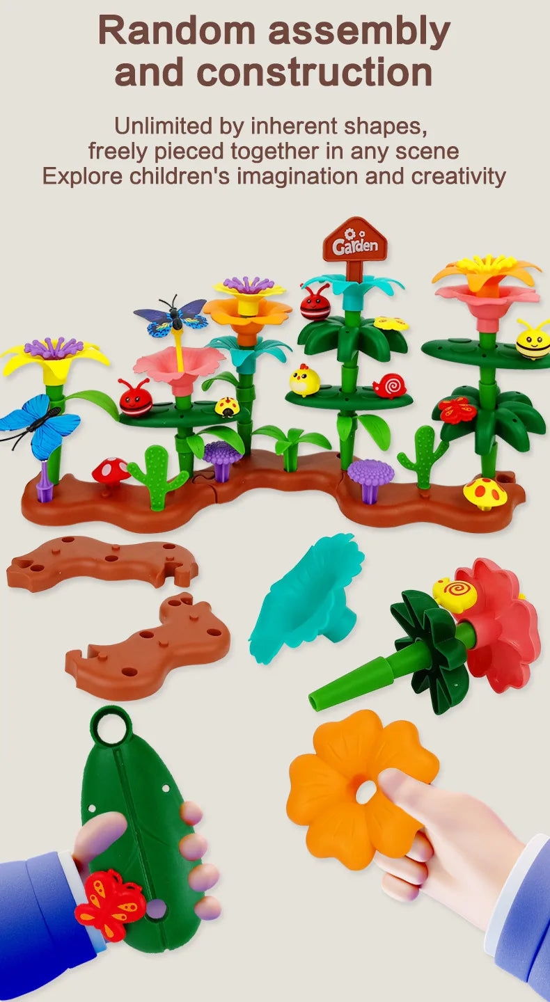 puzzle 3d - GARDEN-TOY - TM Jeux de Construction de Jardin de Fleurs