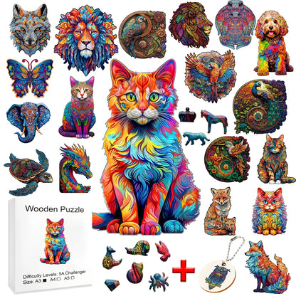 Puzzle 3D en bois- FLYPUZZ- TM-Puzzle d’Animaux en Bois