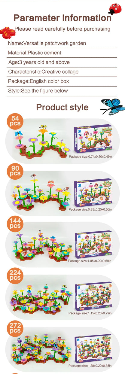 puzzle 3d - GARDEN-TOY - TM Jeux de Construction de Jardin de Fleurs