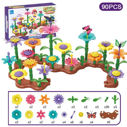 puzzle 3d - GARDEN-TOY - TM Jeux de Construction de Jardin de Fleurs