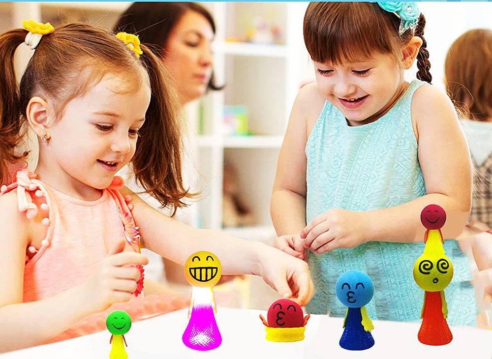 JUMPY-TOY-ballon en mousse-Poupées rebondissantes avec Lumière LED, Saut de poupées-jeu éducatif anti°stress, jouet pour enfant, balles en rebond § lumière clignotante, jouet de voyage, jeu antistress, jouet Montessori 1 an, cadeau de