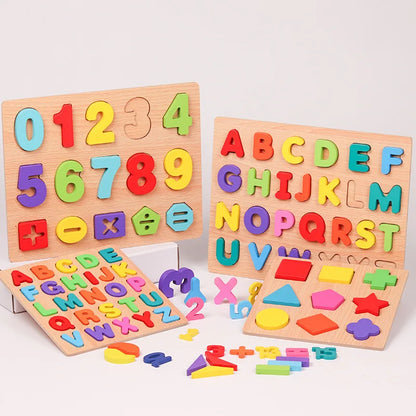 puzzle 3d - ALFAMAT - TM  Puzzle Planche en Bois Alphabet, Chiffre en Bois