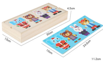 Puzzle 3D en Bois - DRESSY-TOYS- TM Puzzle 3D en Bois D'habillage d'animaux