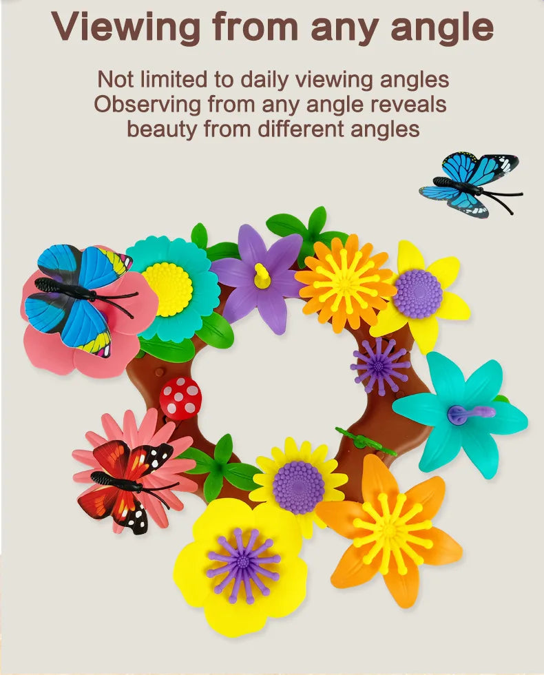 puzzle 3d - GARDEN-TOY - TM Jeux de Construction de Jardin de Fleurs