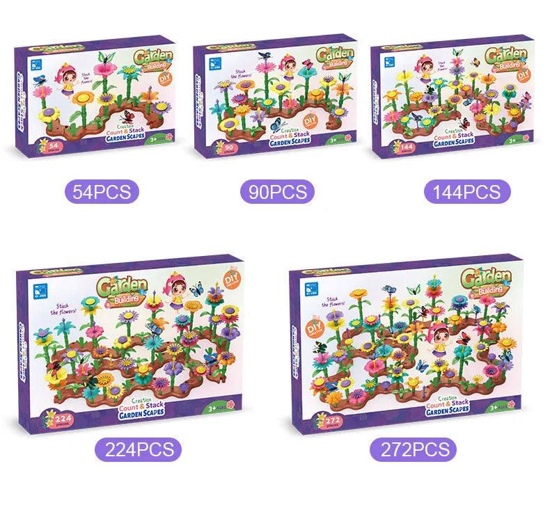 puzzle 3d - GARDEN-TOY - TM Jeux de Construction de Jardin de Fleurs
