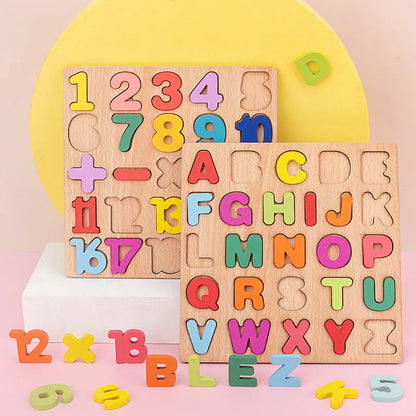 puzzle 3d - ALFAMAT - TM  Puzzle Planche en Bois Alphabet, Chiffre en Bois