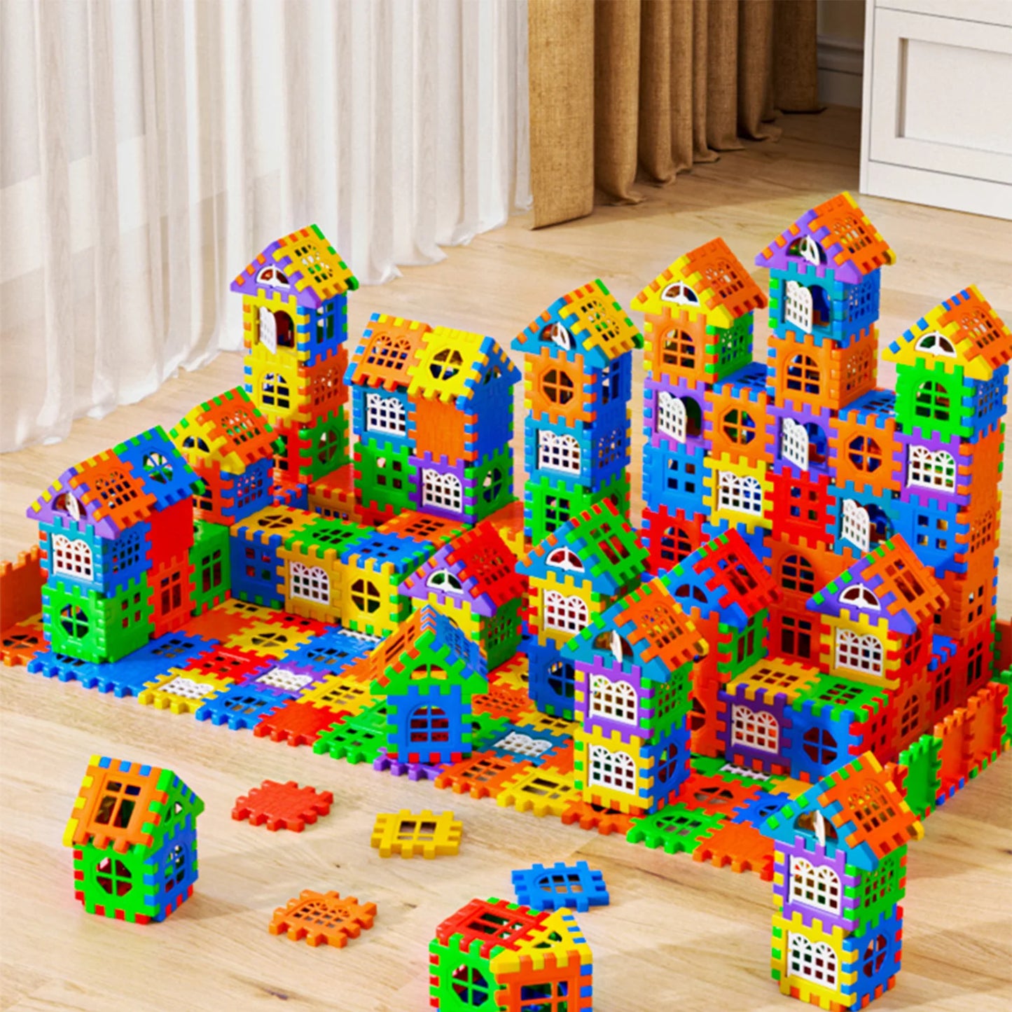 puzzle 3d - HAUS-BUILD - TM Blocs de Construction Maison avec Panneau Fenêtre