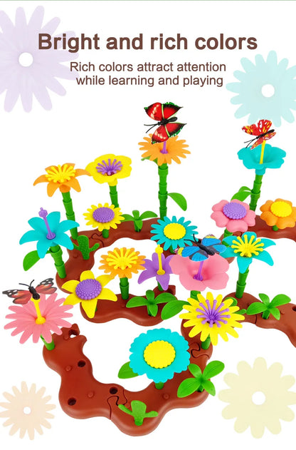 puzzle 3d - GARDEN-TOY - TM Jeux de Construction de Jardin de Fleurs
