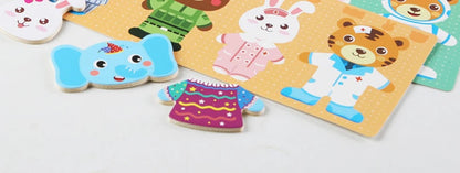 Puzzle 3D en Bois - DRESSY-TOYS- TM Puzzle 3D en Bois D'habillage d'animaux