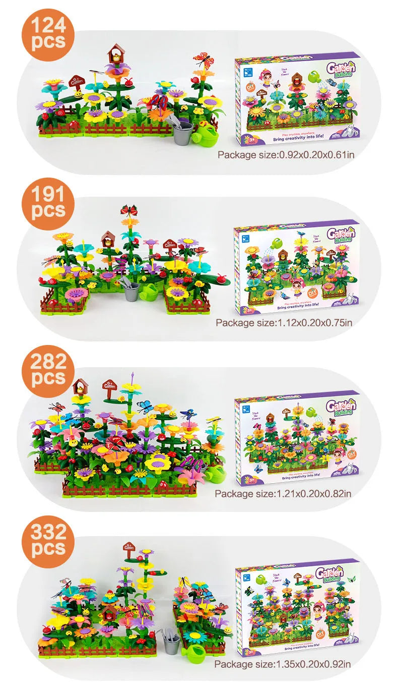 puzzle 3d - GARDEN-TOY - TM Jeux de Construction de Jardin de Fleurs